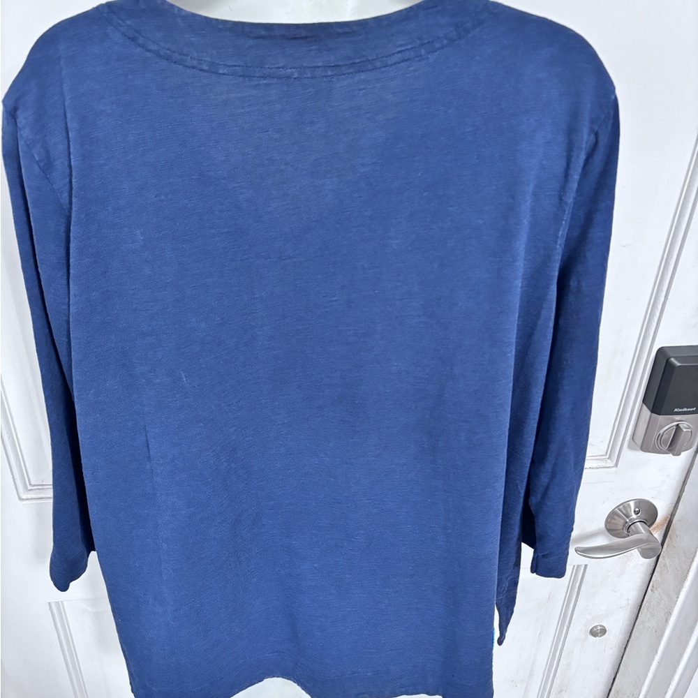 Chicos Deep Navy V Neck With Patchwork Embroidere… - image 6